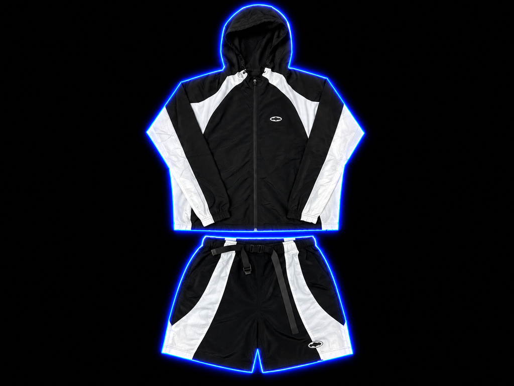 Cortiez Black/White jacket and shorts set