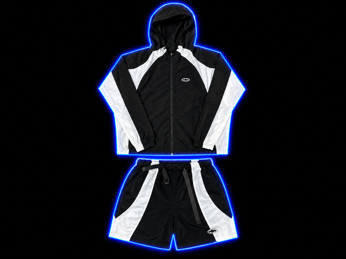 Cortiez Black/White jacket and shorts set