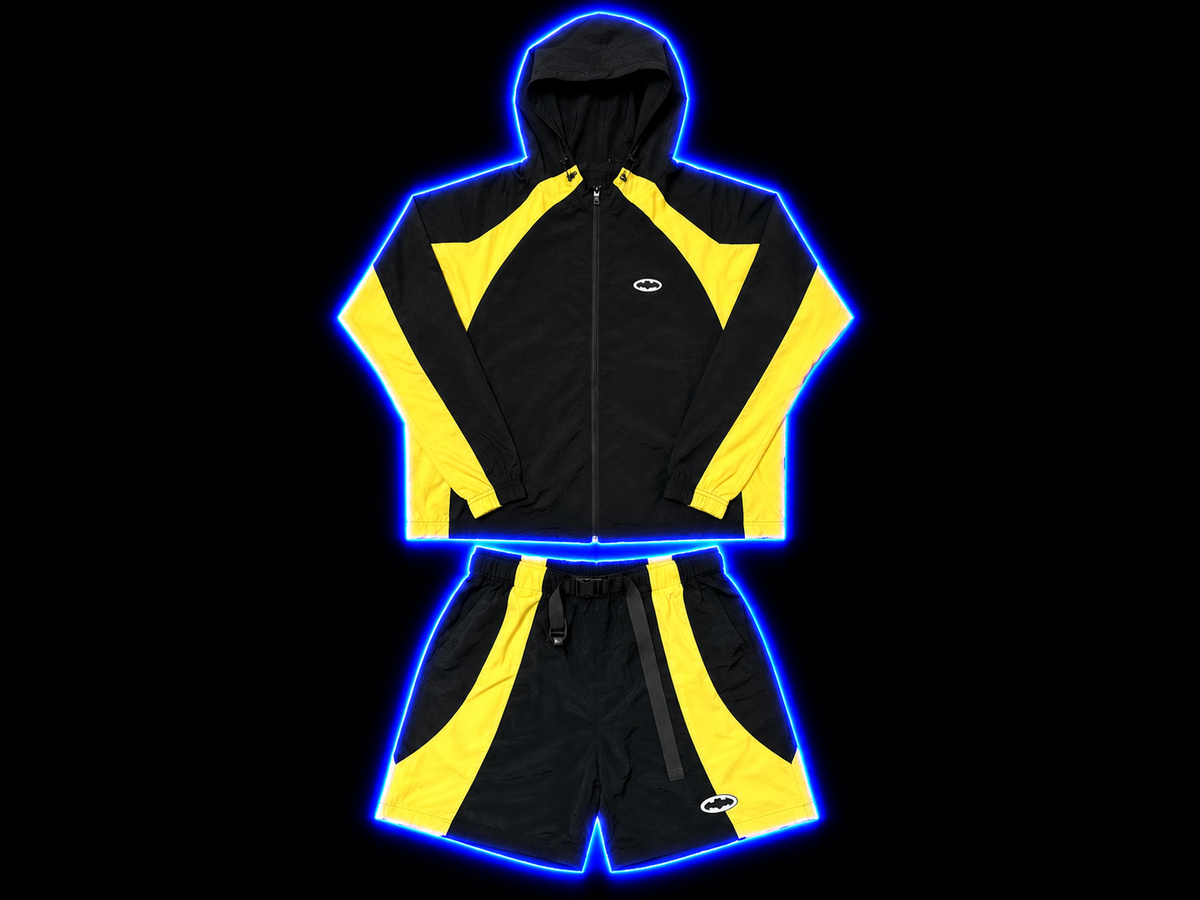 Cortiez Black/Yellow jacket and shorts set