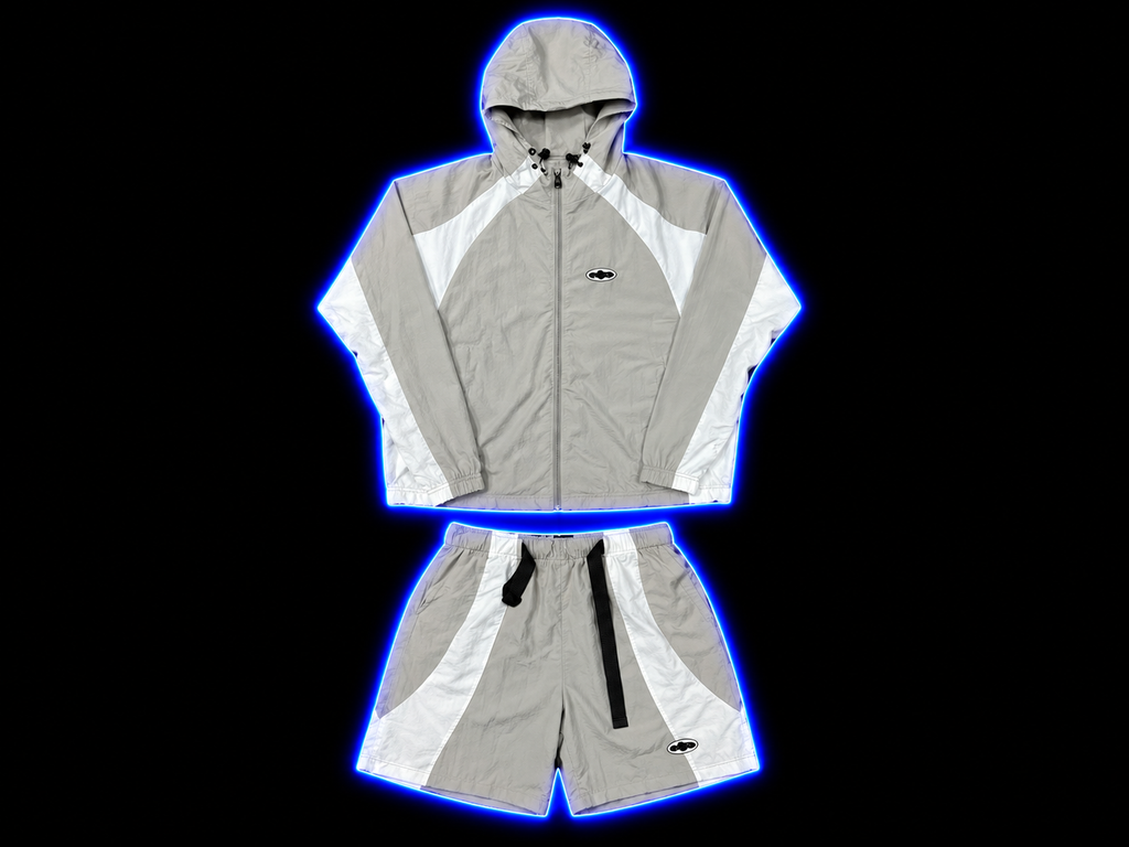 Cortiez Grey/White jacket and shorts set