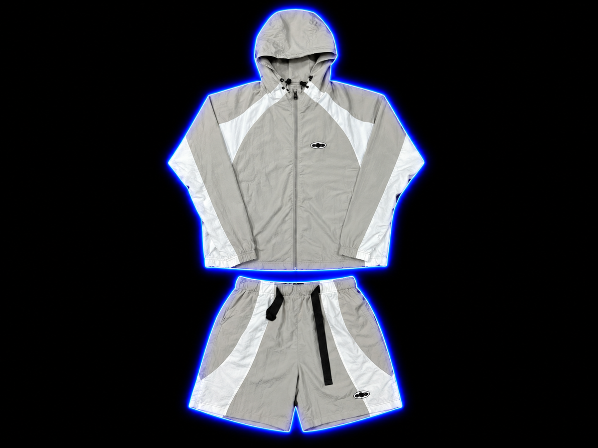 Cortiez Grey/White jacket and shorts set