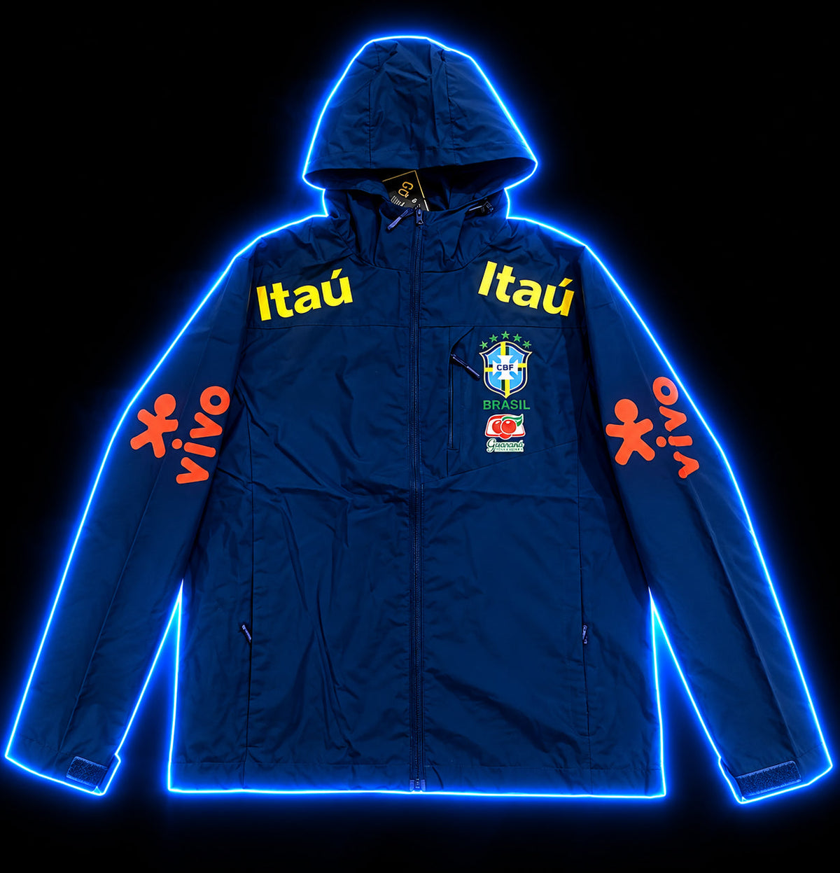 Navy Brazil performance windbreaker jacket