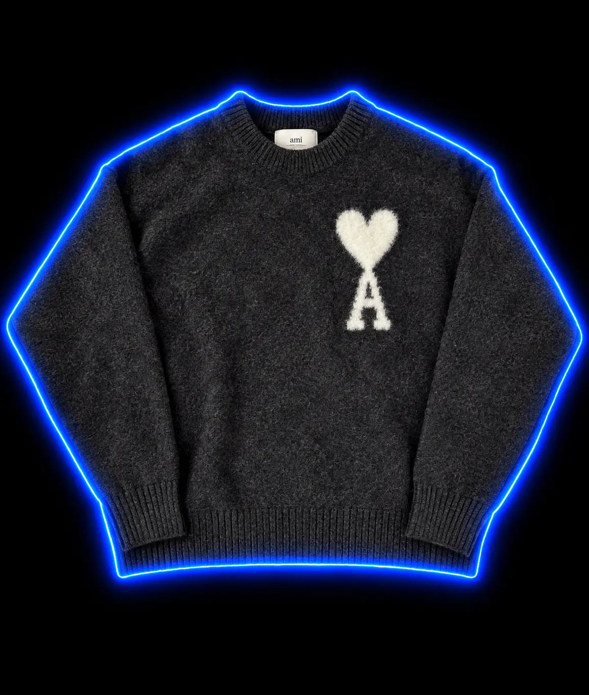 Charcoal AMI heart logo sweater