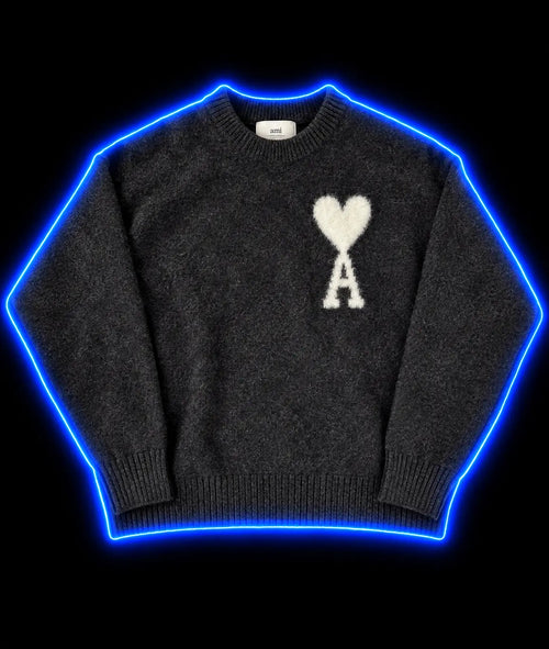 Charcoal AMI heart logo sweater