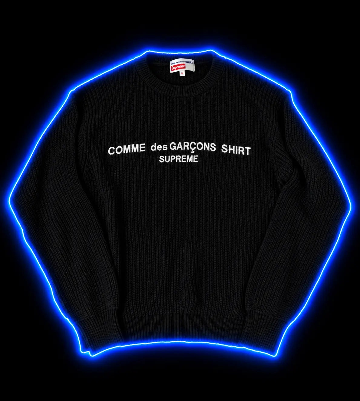Black Comme des Garçons Shirt Supreme sweater