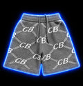 Grey CB monogram drawstring shorts