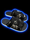 Black monogram strap slides